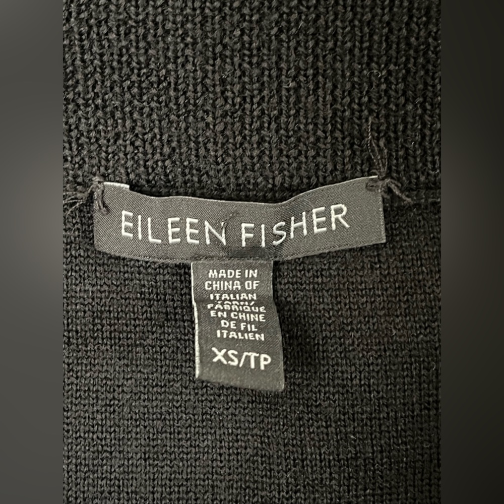 Eileen Fisher Fine Merino Double-knit Black & Gray Stripe Knee Skirt Size XS - Picture 6 of 7